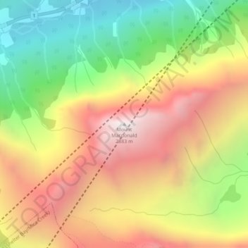 Mount Macdonald topographic map, elevation, terrain
