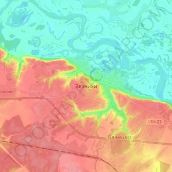 Vyazniki topographic map, elevation, terrain