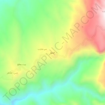 Al Hawah topographic map, elevation, terrain