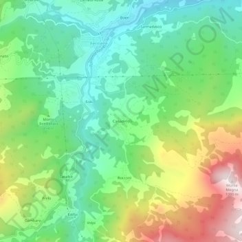 Canadello topographic map, elevation, terrain