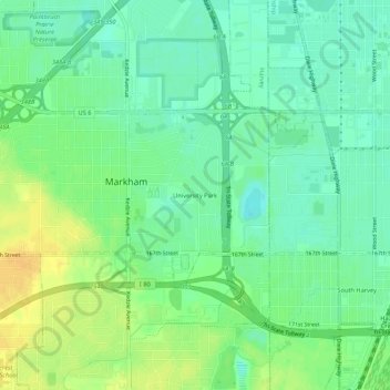 University Park topographic map, elevation, terrain