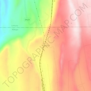 Nachu topographic map, elevation, terrain