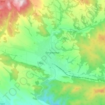 Panagyurishte topographic map, elevation, terrain