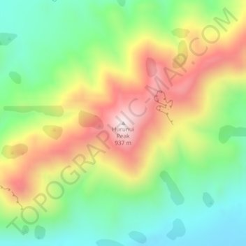 Hurunui Peak topographic map, elevation, terrain