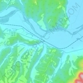 Durgon topographic map, elevation, terrain