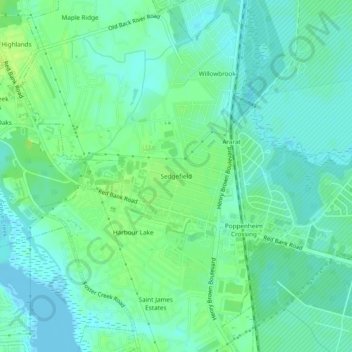 Sedgefield topographic map, elevation, terrain