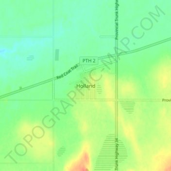Holland topographic map, elevation, terrain