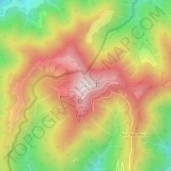 Monte Bisbino topographic map, elevation, terrain