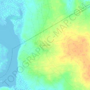 Diognere topographic map, elevation, terrain