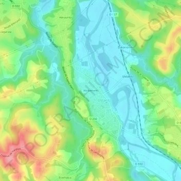 Hiribehere topographic map, elevation, terrain