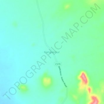 Kangakipur topographic map, elevation, terrain