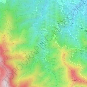 Le Rimbau topographic map, elevation, terrain