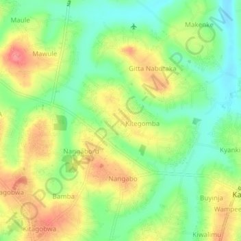 Nangabo topographic map, elevation, terrain