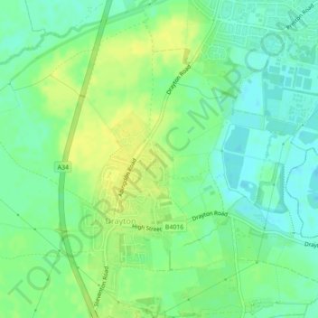 Sutton Wick topographic map, elevation, terrain