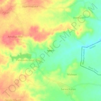 Serona topographic map, elevation, terrain