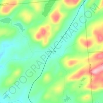 Woods Lake topographic map, elevation, terrain