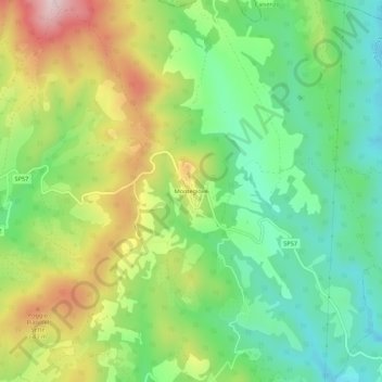 Montegiove topographic map, elevation, terrain
