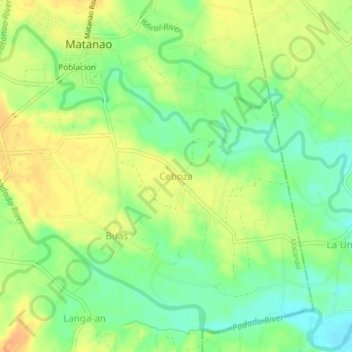 Ceboza topographic map, elevation, terrain