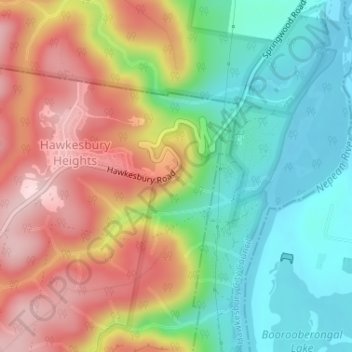 Hawkesbury Lookout topographic map, elevation, terrain