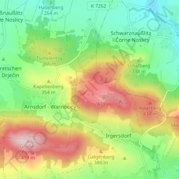 Sora topographic map, elevation, terrain