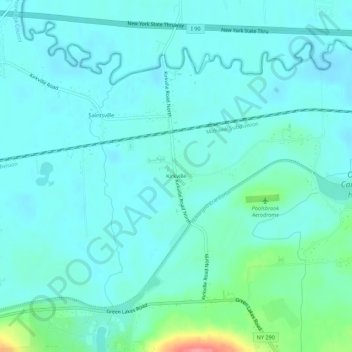 Kirkville topographic map, elevation, terrain
