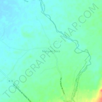 Mata de Coco topographic map, elevation, terrain