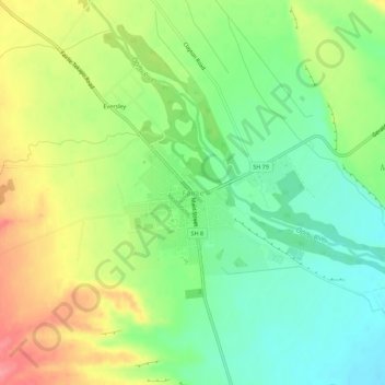 Fairlie topographic map, elevation, terrain