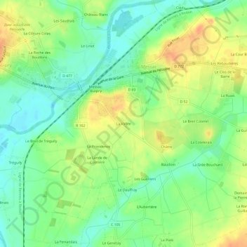 La Vallée topographic map, elevation, terrain