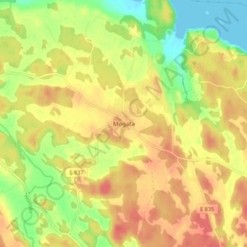Mogata topographic map, elevation, terrain