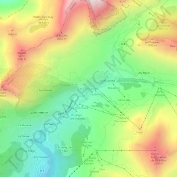 Le Chinaillon topographic map, elevation, terrain