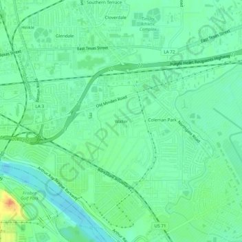 Waller topographic map, elevation, terrain
