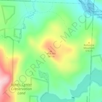 Holt Hill topographic map, elevation, terrain