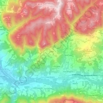 Livelli topographic map, elevation, terrain