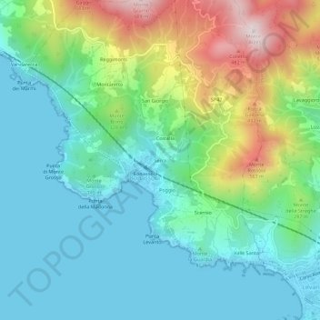 Serra topographic map, elevation, terrain