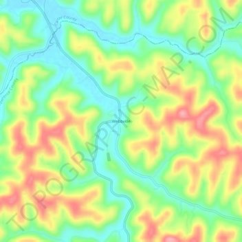 Webbville topographic map, elevation, terrain