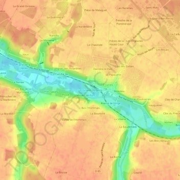 Les Grands Reguins topographic map, elevation, terrain