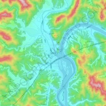 Gapyeong topographic map, elevation, terrain