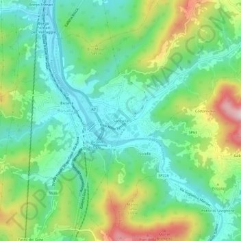 Sarissola topographic map, elevation, terrain