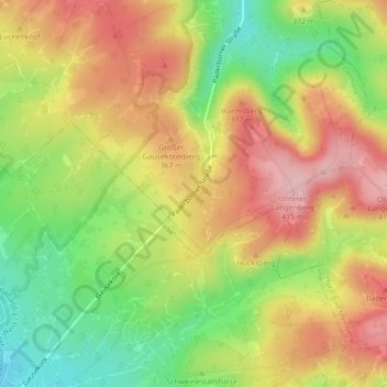 Gauseköte topographic map, elevation, terrain