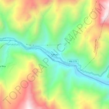 Palcas topographic map, elevation, terrain