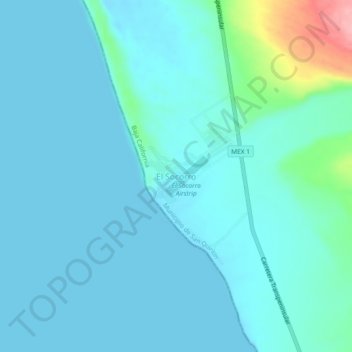 El Socorro topographic map, elevation, terrain