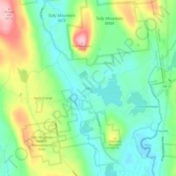 Tully topographic map, elevation, terrain