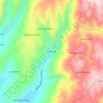 Pulucate topographic map, elevation, terrain