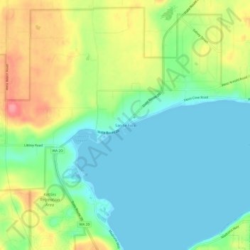 San de Fuca topographic map, elevation, terrain