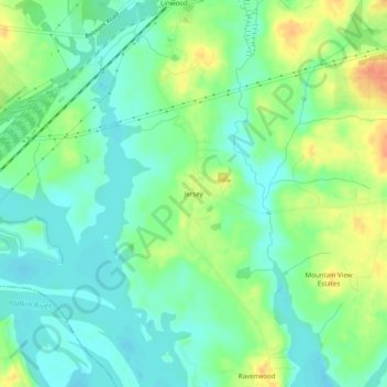 Jersey topographic map, elevation, terrain
