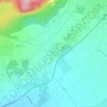 Castello di Aviano topographic map, elevation, terrain