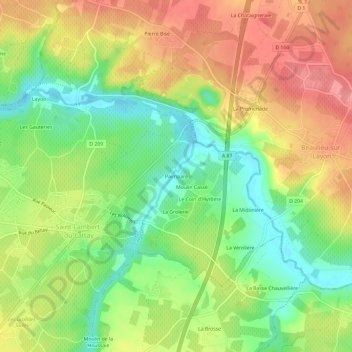 Paimparé topographic map, elevation, terrain