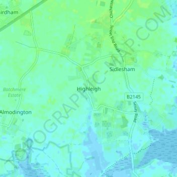 Highleigh topographic map, elevation, terrain