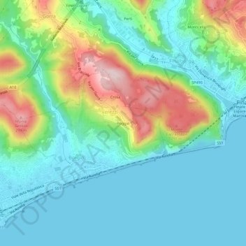 Poggio topographic map, elevation, terrain