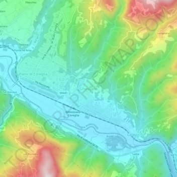 Ghivizzano topographic map, elevation, terrain
